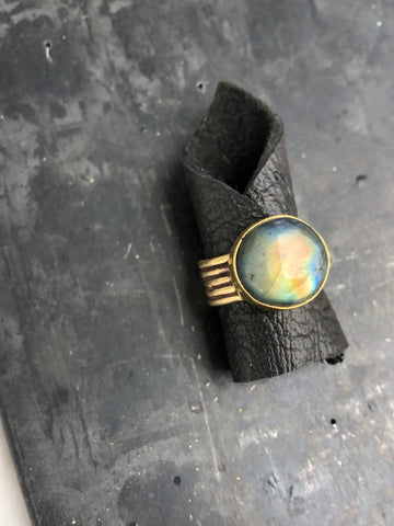 Hemisphere Ring in Labrodorite